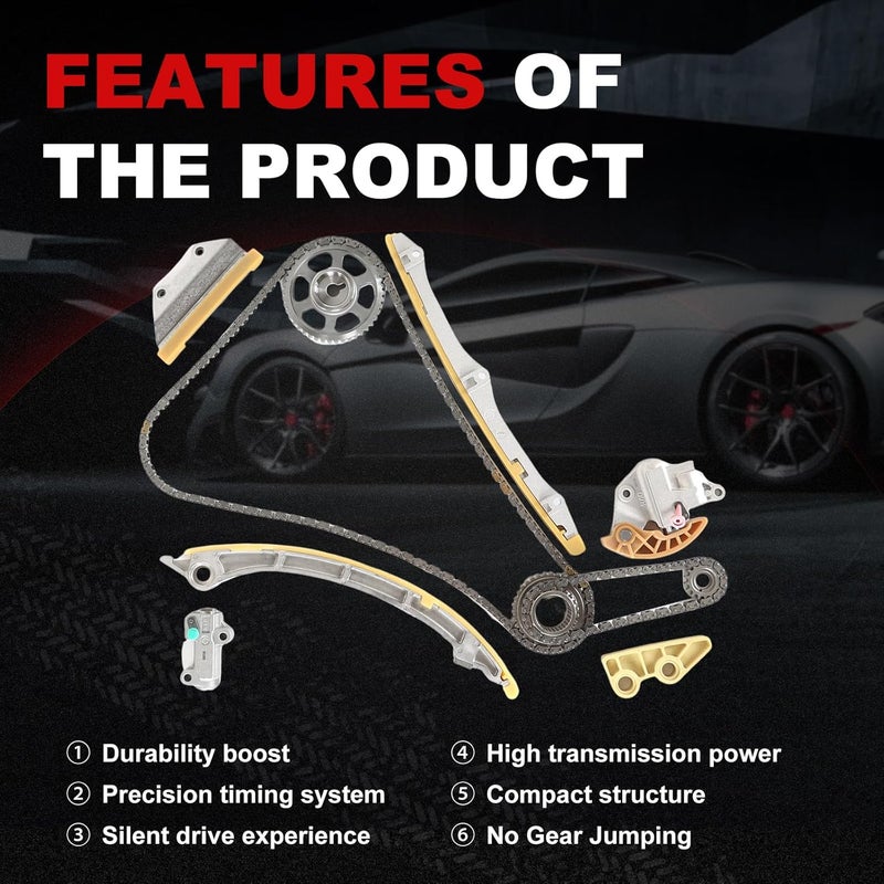 Autodevil Store Timing Chain Kit 2.4L Fit for 2008-2015 Accord for 12-15 Civic 10-13 CR-V for 12-14 Crosstour 09-15 ILX TSX Engine Time Part Sets w/Sprocket Guide Rail Tensioner Replace 14401-R40-A01 - Image 4